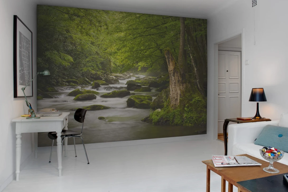 Rebel Walls R11921 Panorama Gentle Flow - mural z górskim potokiem
