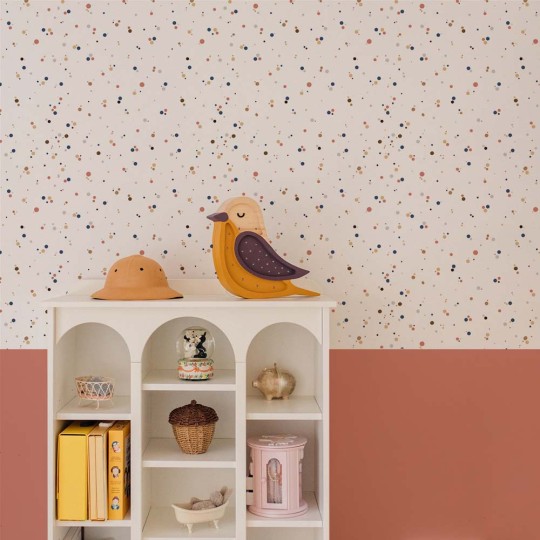 Dekornik DEKO.TAP.243 Simple Dots Minimini Cinnamon Blue - tapeta w kolorowe kropki
