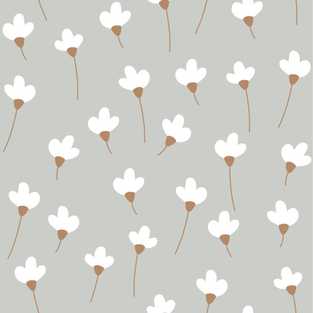 Dekornik DEKO.TAP.255 Simple Daisies on Gray - tapeta w stokrotki