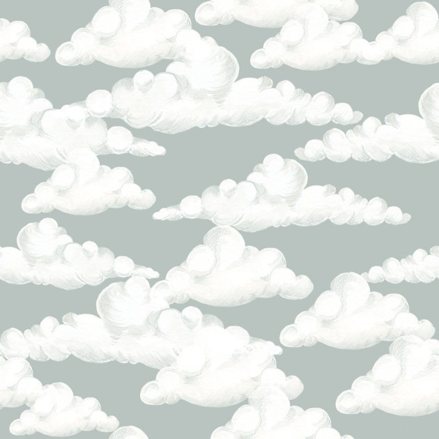 Dekornik DEKO.TAP.284 Classic Velveteen Clouds Gray Blue - tapeta w chmury