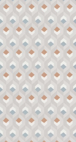 Tapeta Casadeco Helsinki HELS 8205 11 20 Hexacube Taupe/Bleu/Terracot