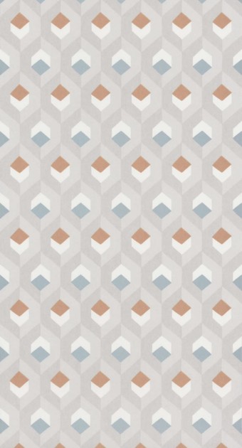 Tapeta Casadeco Helsinki HELS 8205 11 20 Hexacube Taupe/Bleu/Terracot