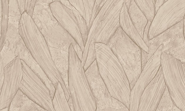 Arte 42521 Sculptura Piante Soft Truffle - tapeta imitująca tynk w liście