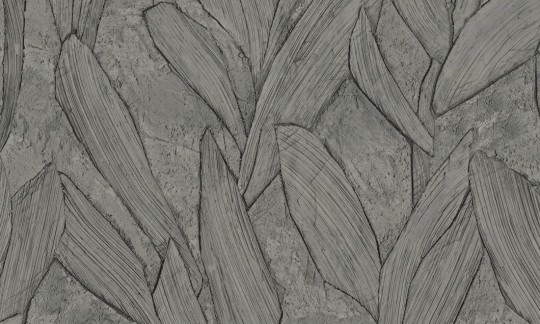 Arte 42524 Sculptura Piante Deep Slate - tapeta imitująca tynk w liście