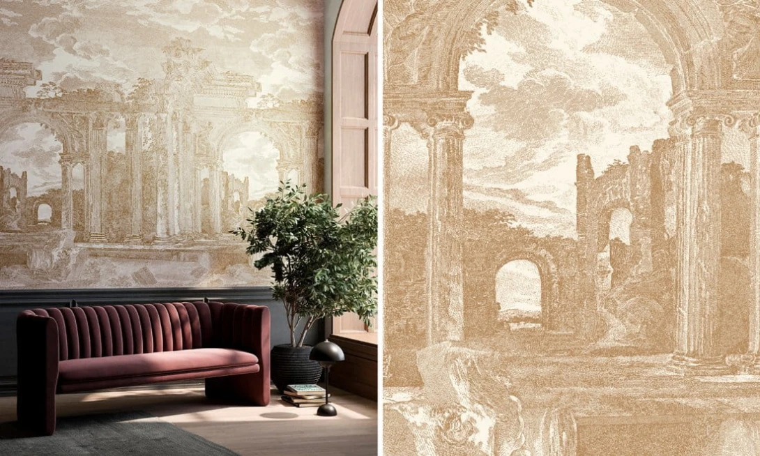 Arte 42561 Sculptura Rovine Denim Blue - mural z panoramą ruin greckich