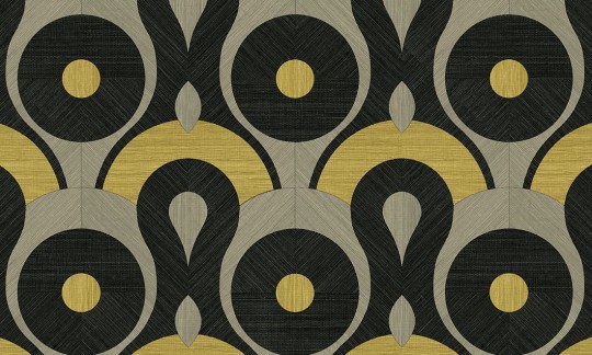 Arte MO4012 Moooi Wallcovering Memento Moooi Queen Cobra Peridot - tapeta geometryczna w koła