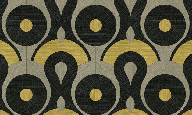 Arte MO4012 Moooi Wallcovering Memento Moooi Queen Cobra Peridot - tapeta geometryczna w koła