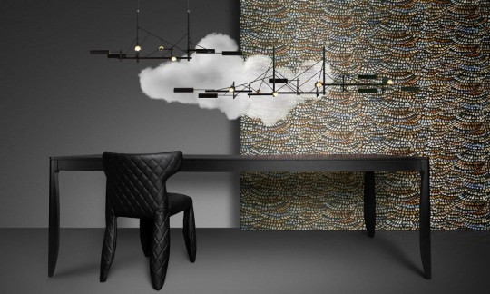 Arte MO4020 Moooi Wallcovering Memento Moooi Dandelion Cranes Heliotrope - tapeta inspirowana żurawiami