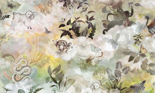 Arte MO4031 Moooi Wallcovering Memento Moooi Medley Twilight - tapeta zwierzęta w chmurach