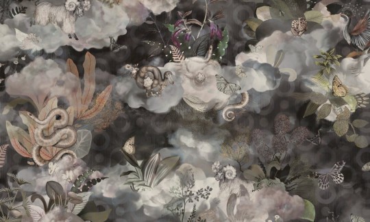 Arte MO4032 Moooi Wallcovering Memento Moooi Medley Dusk - tapeta zwierzęta w chmurach