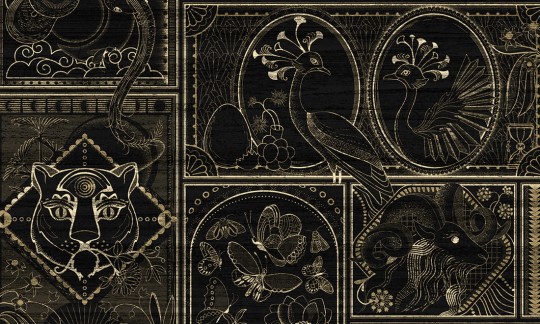 Arte MO4040 Moooi Wallcovering Memento Moooi Golden Tiger Ebony - tapeta w zwierzęta