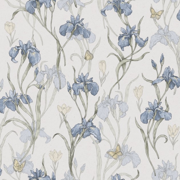 Sandberg S10134 Huset i Solen Iris Sky Blue - tapeta w irysy