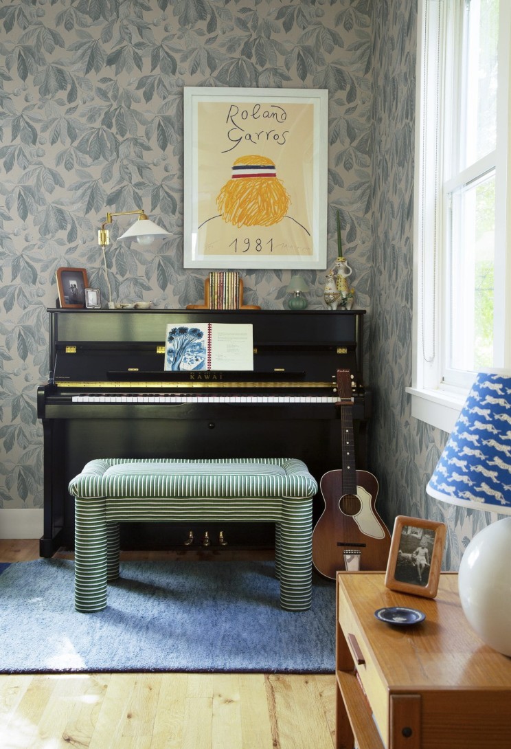 Sandberg S10145 Huset i Solen Kersti Soft Blue - tapeta w liście
