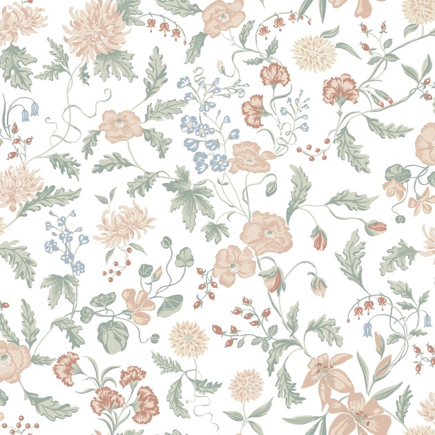 Sandberg S10166 Huset i Solen Till Karin Spring Green - tapeta w kwiaty