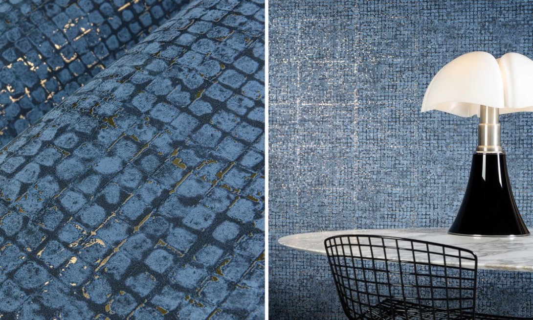 Arte 70516 Les Thermes Mosaico Blue Stone - tapeta mozaika z metalicznym akcentem