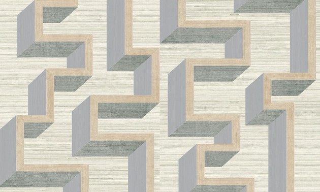 Arte 72700 Marqueterie Detour Silver Linen - tapeta geometryczna 3D
