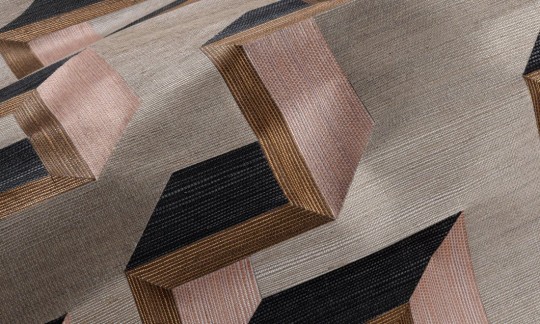 Arte 72702 Marqueterie Detour Copper Pink - tapeta geometryczna 3D