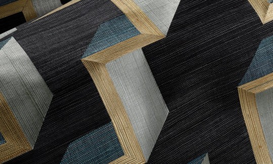 Arte 72703 Marqueterie Detour Gold Teal - tapeta geometryczna 3D