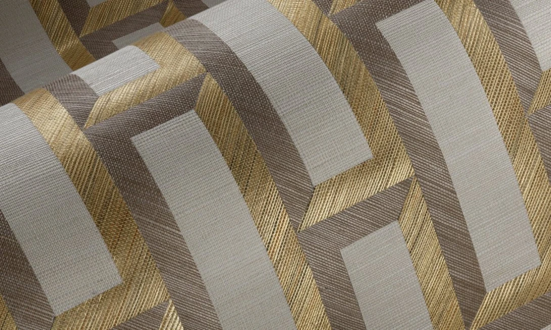 Arte 72720 Marqueterie Biseau Gold Beige - tapeta geometryczna 3D