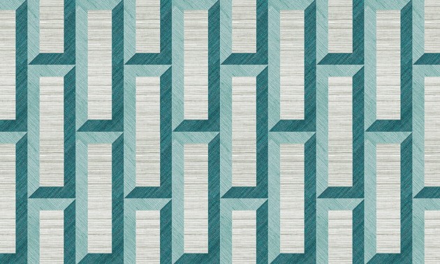Arte 72721 Marqueterie Biseau Turquoise Teal - tapeta geometryczna 3D