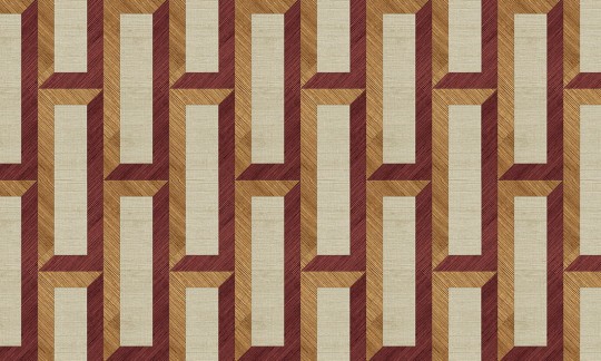 Arte 72722 Marqueterie Biseau Copper Red - tapeta geometryczna 3D
