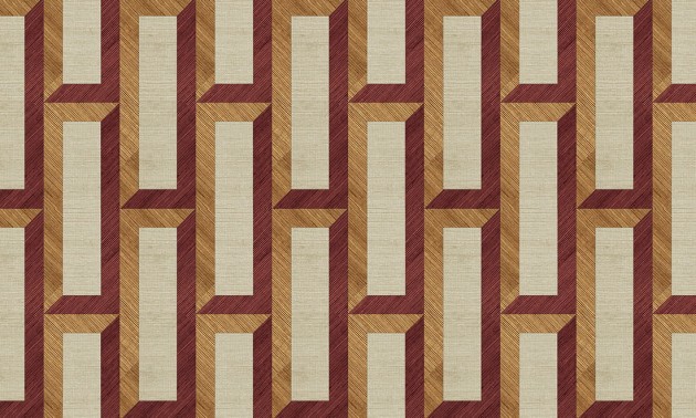 Arte 72722 Marqueterie Biseau Copper Red - tapeta geometryczna 3D