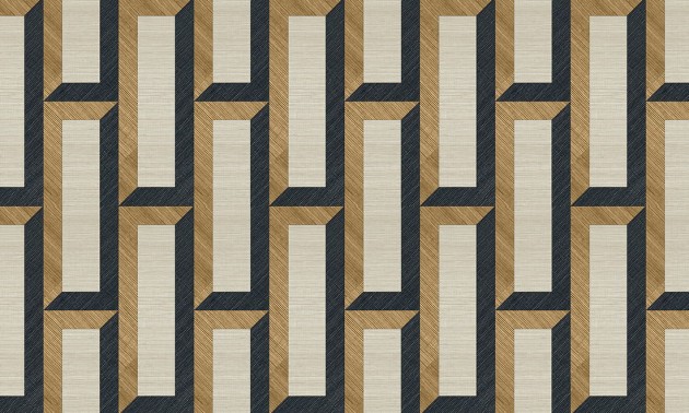 Arte 72723 Marqueterie Biseau Bronze Black - tapeta geometryczna 3D