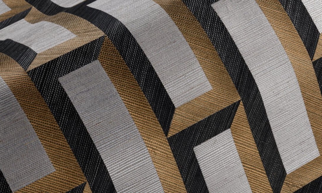 Arte 72723 Marqueterie Biseau Bronze Black - tapeta geometryczna 3D
