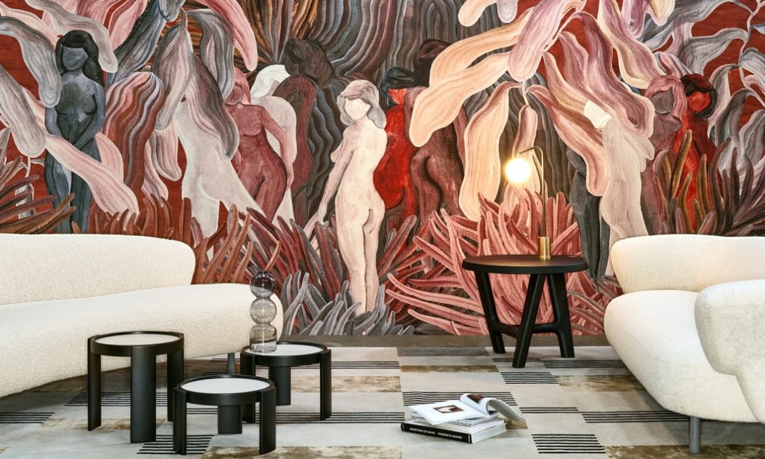 Arte 97720 Decors & Panoramiques Secret Silhouettes Saffron - mural tajemnicze sylwetki