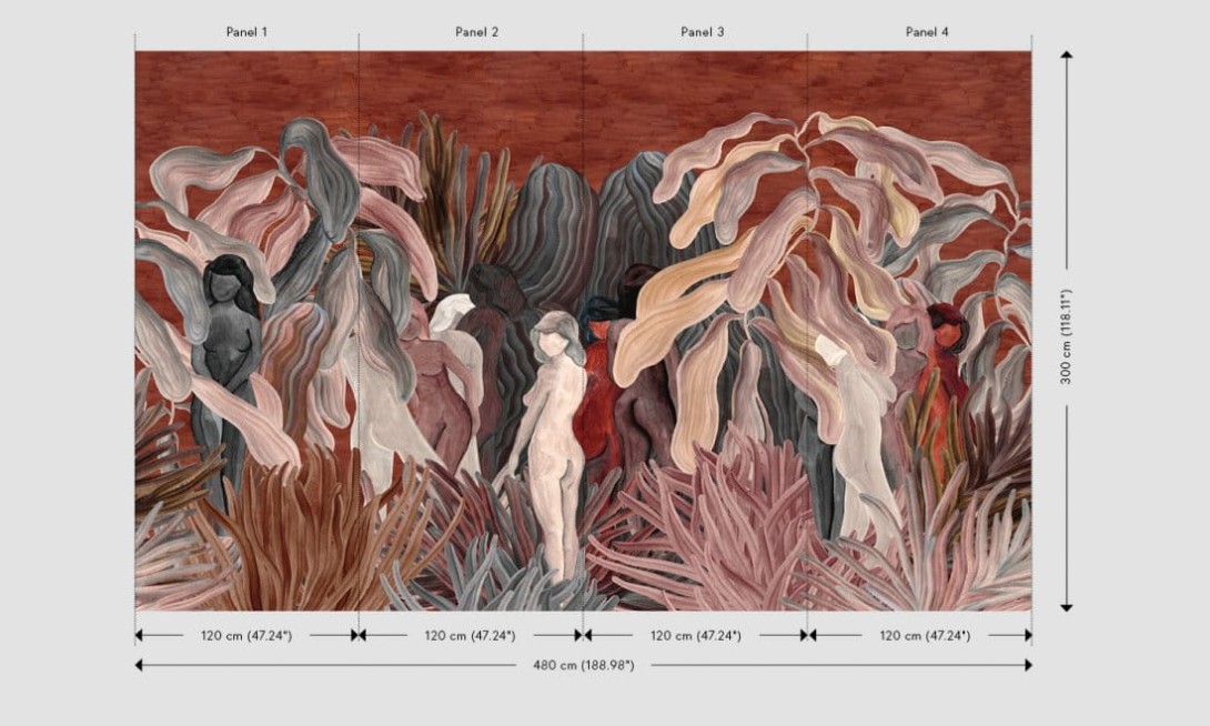 Arte 97720 Decors & Panoramiques Secret Silhouettes Saffron - mural tajemnicze sylwetki