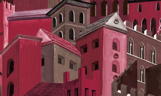 Arte 97682 Decors & Panoramiques Citta di Castello Framboise - mural z widokiem włoskiego miasteczka
