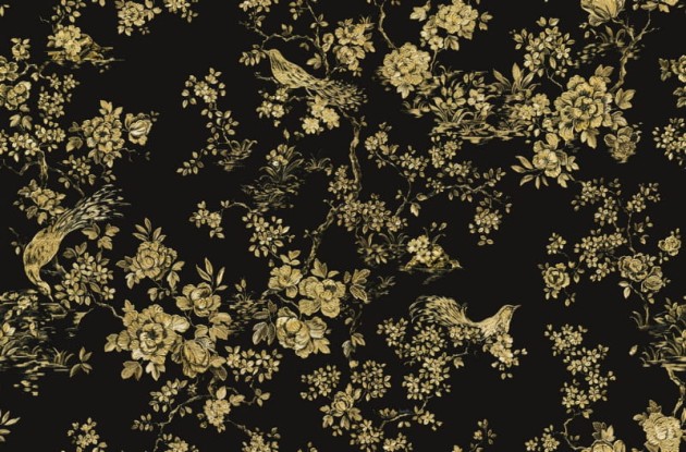 Roberto Cavalli RC19043 No.8 Gold Foil Base - tapeta w kwiaty