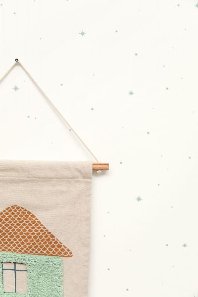 Caselio 103477077 Autour Du Monde Rever Menthe - tapeta rozgwieżdżone niebo