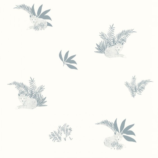 Caselio 103536009 Autour Du Monde Contempler Bleu Grise - tapeta w lisy