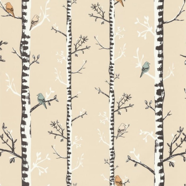 Caselio 103561009 Autour Du Monde Escalader Beige - tapeta w ptaki na konarach drzew