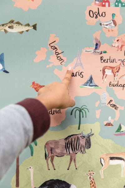 Caselio 103604501 Autour Du Monde Vagabonder Multicouleurs - mural mapa świata