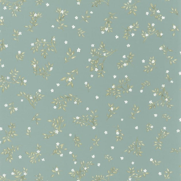 Caselio 103646090 Danae Callisto Bleu Grise - tapeta w kwiatki