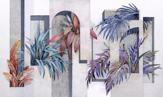 Wonderwall 35 0535 01 Etro - mural w liście