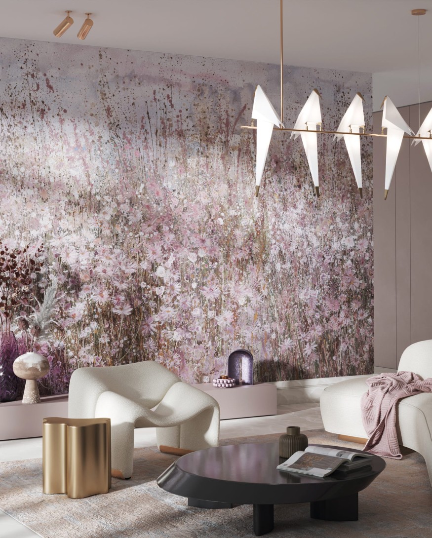 Wonderwall 35 0538 08 Spray - mural z motywem łąki w akwarelowym wydaniu