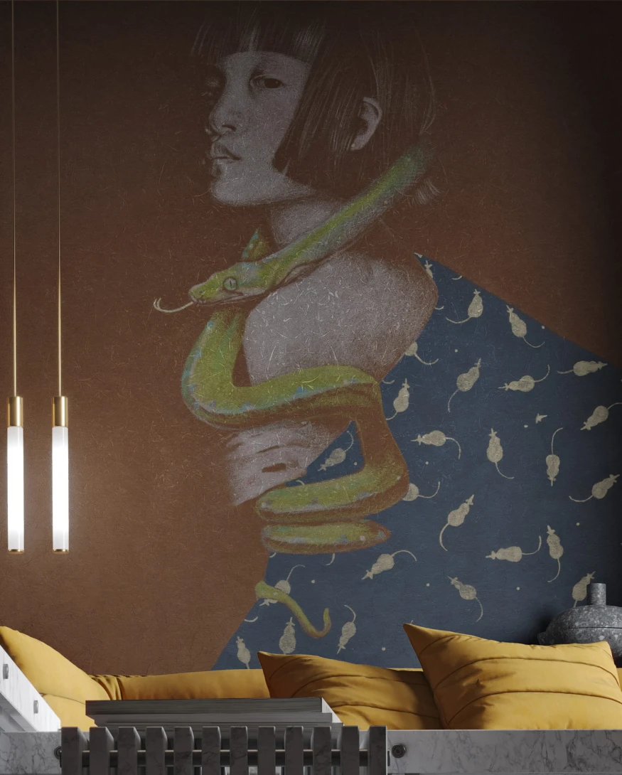 Wonderwall 35 0932 50 Hebi - mural kobieta