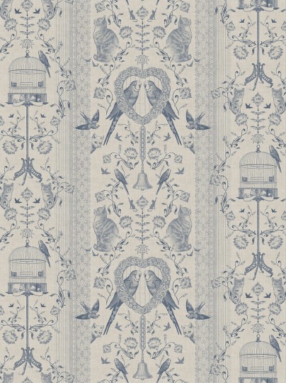 Divine Savages DVS115 Bye Bye Birdie! Delf - tapeta art-deco w ptaki i koty