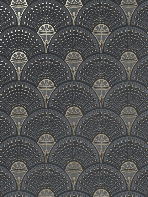 Divine Savages DVS110 Deco Martini Smokey Gold - tapeta wachlarze art-deco