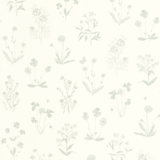 Casadeco 87626209 Gardens Herbier Bleu Grise - tapeta w polne kwiaty