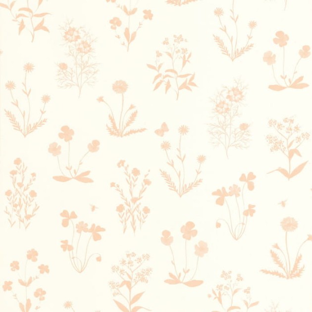 Casadeco 87624127 Gardens Herbier Rose Nude - tapeta w polne kwiaty