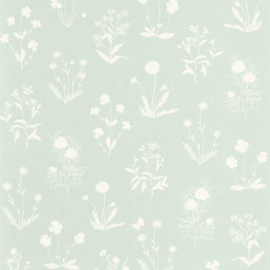 Casadeco 87627045 Gardens Herbier Vert Aloe - tapeta w polne kwiaty