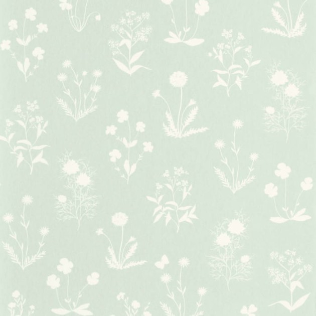 Casadeco 87627045 Gardens Herbier Vert Aloe - tapeta w polne kwiaty