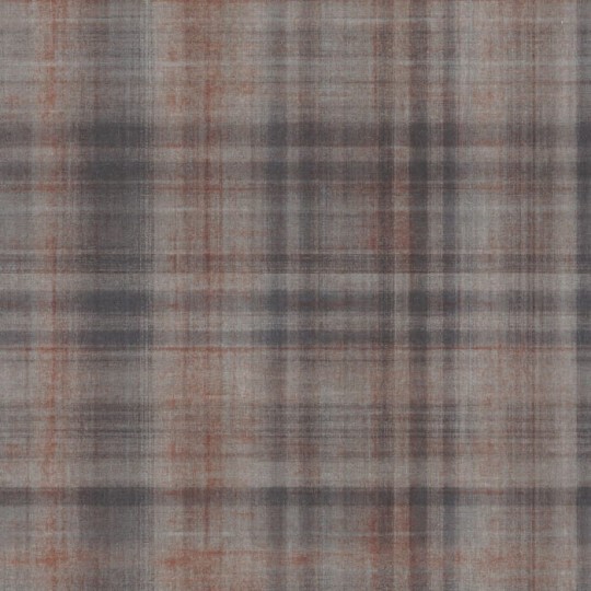 Casadeco 87699857 Textiles Tartan Noir Fusain - tapeta w kratkę