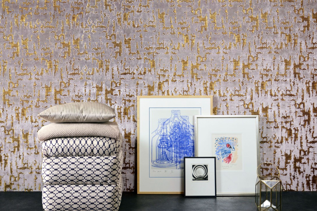 Dutch Walltextile Company 43 The New Collection Colors Caribou - tapeta żakardowa z przetarciami