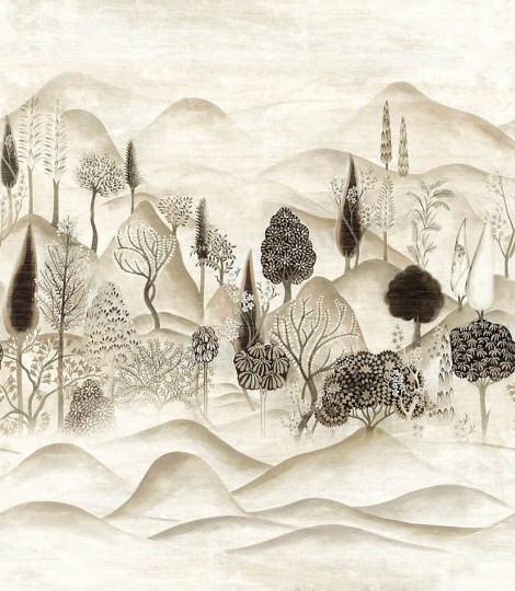 Khroma DGSUM2011 Summer Munnar Taupe - mural w ilustrowany krajobraz