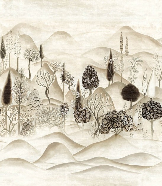 Khroma DGSUM2012 Summer Munnar Taupe - mural w ilustrowany krajobraz